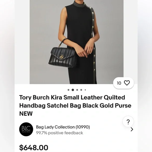 TORY BURCH SMALL KIRA SATCHEL TOP HANDLE BAG - Picture 7 of 14